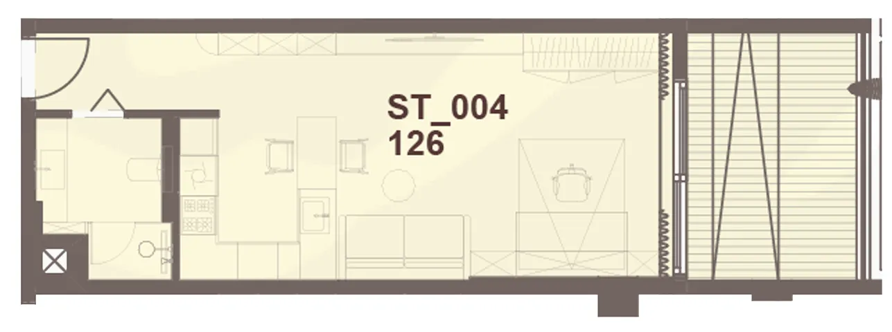 J-Haus Residence Studio floor plan, 546 sqft