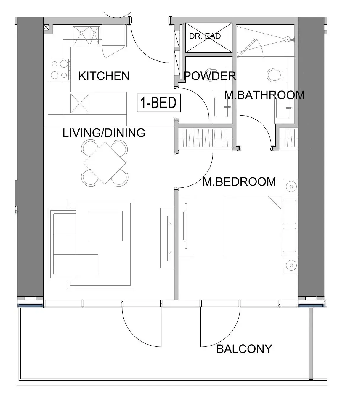 Damac Safa Gate 1 bed floor plan, 765 sqft