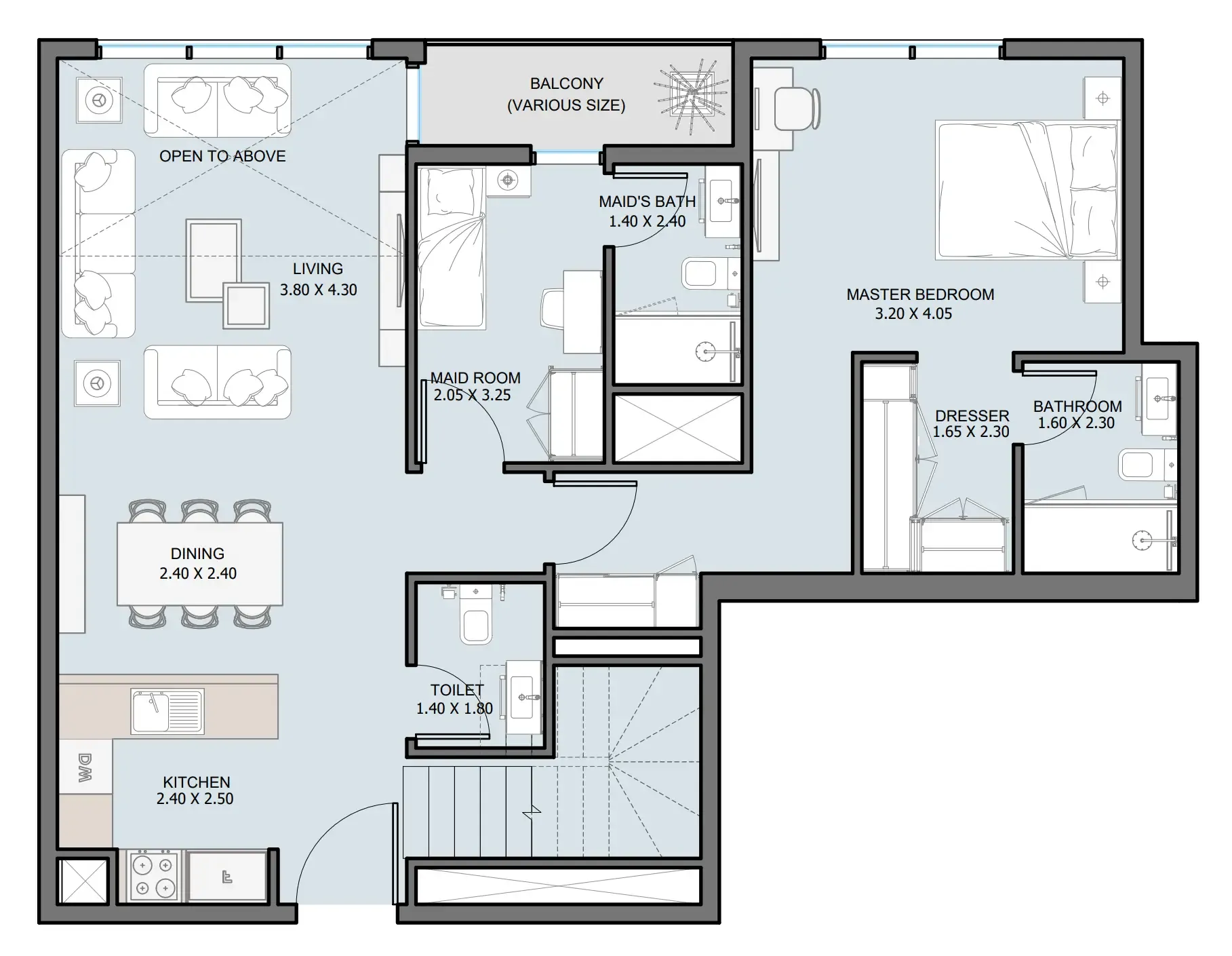 The District 4 bed floor plan, 1,935 sqft