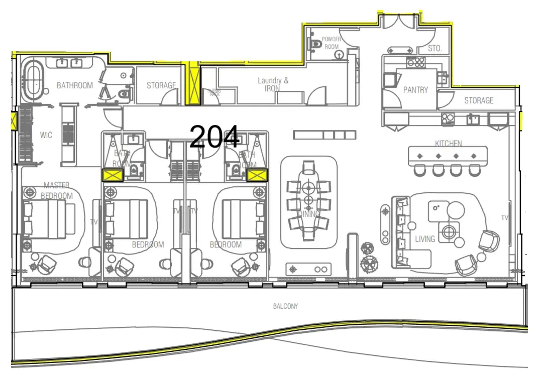 Sofitel Residences 3 bed floor plan, 3,570 sqft