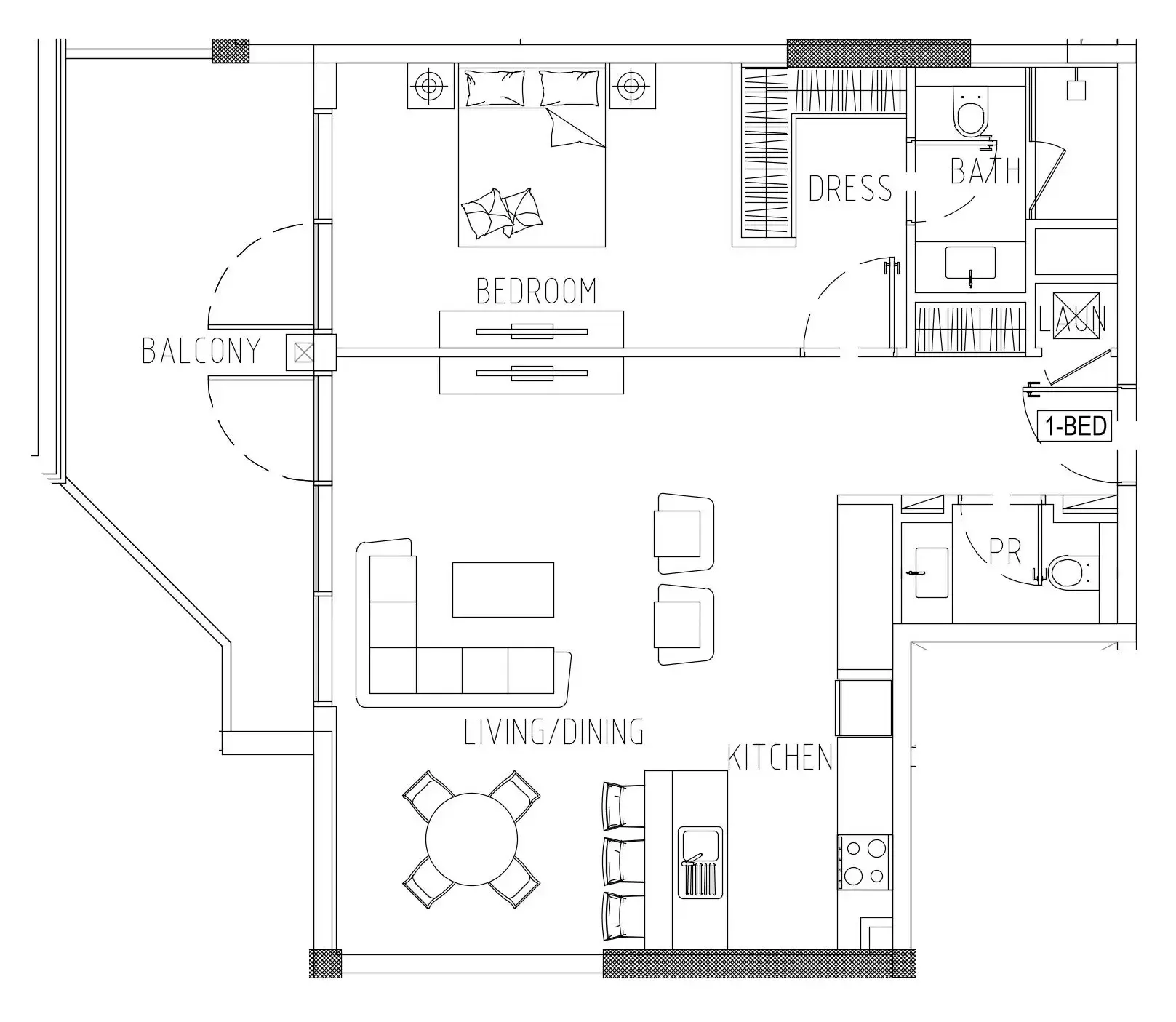 Damac Riverside Views 1 bed floor plan, 1,025 sqft