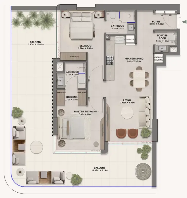 Woodland Crest 2 bed floor plan, 1,521 sqft