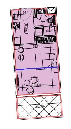 Binghatti Hillviews Studio floor plan, 426 sqft