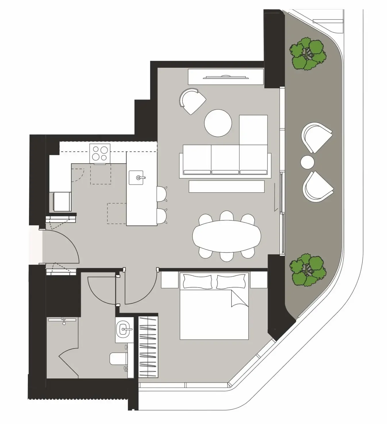 Artistry One Residences 1 bed floor plan, 765 sqft
