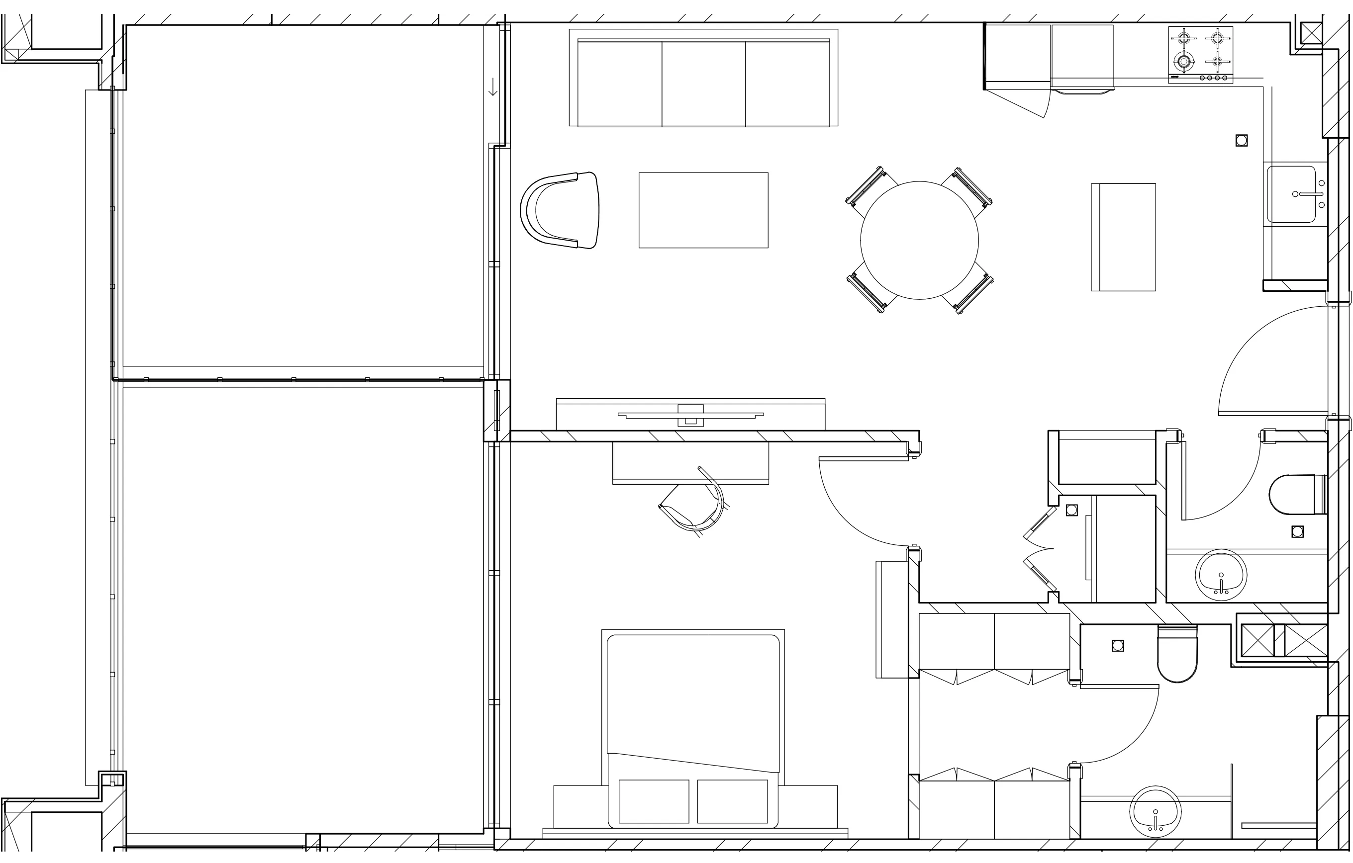 Berkeley Square 1 bed floor plan, 784 sqft