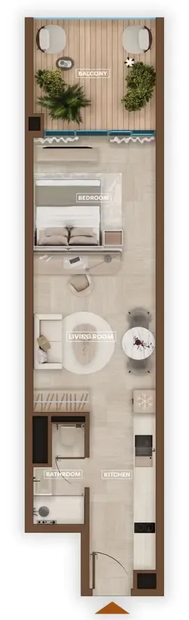 Sky Hills Astra Studio floor plan, 559 sqft