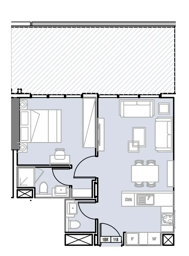 Verdana III 1 bed floor plan, 750 sqft