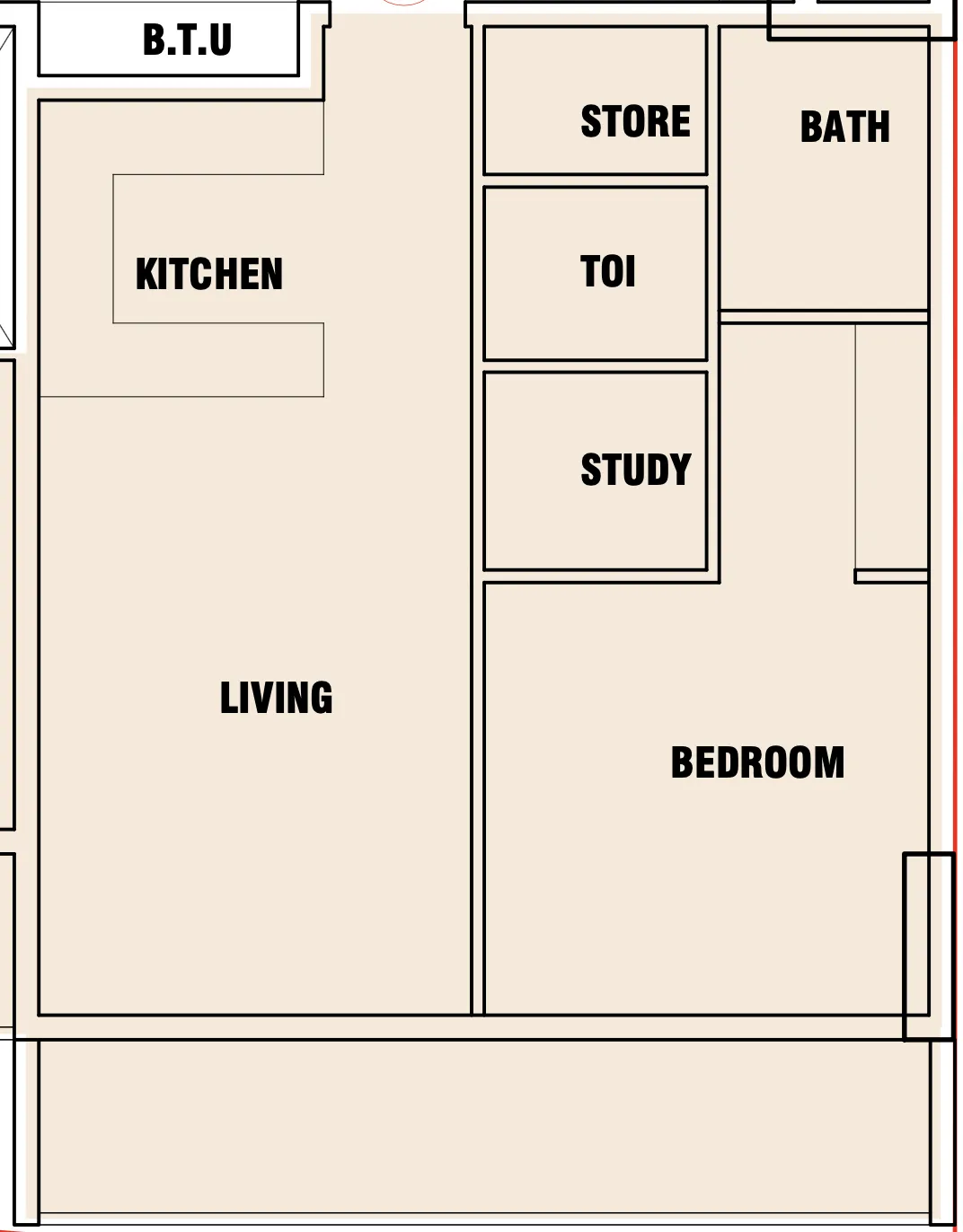 Celesto Tower 1 bed floor plan, 784 sqft