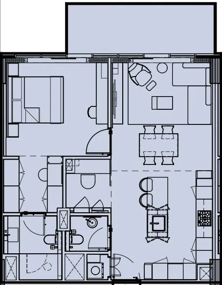 Wynwood by Imtiaz 1 bed floor plan, 899 sqft