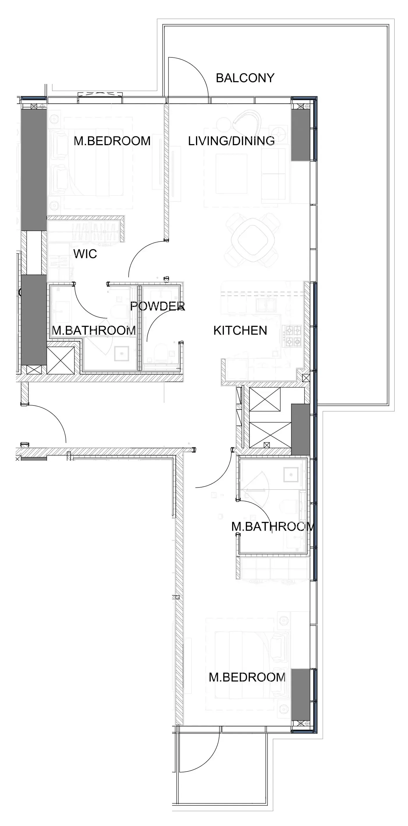 Damac Safa Gate 2 bed floor plan, 1,410 sqft