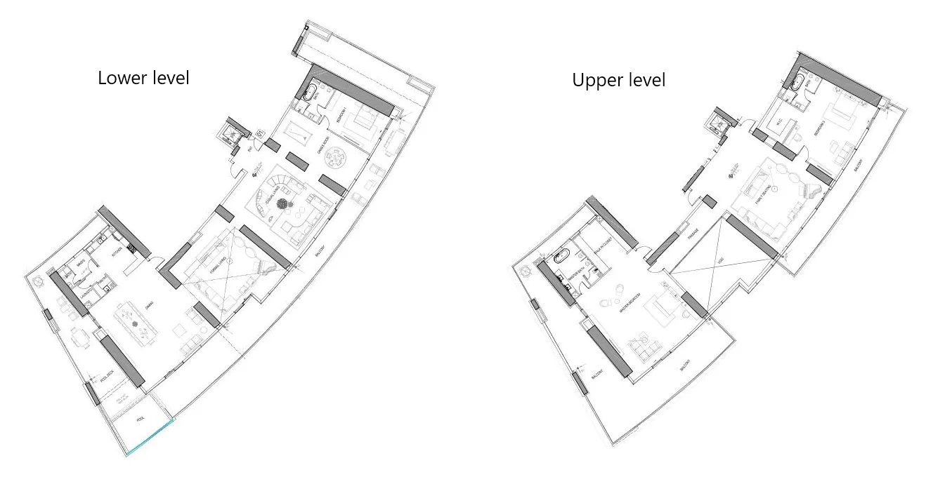 Cavalli Tower 4 bed floor plan, 12,807 sqft