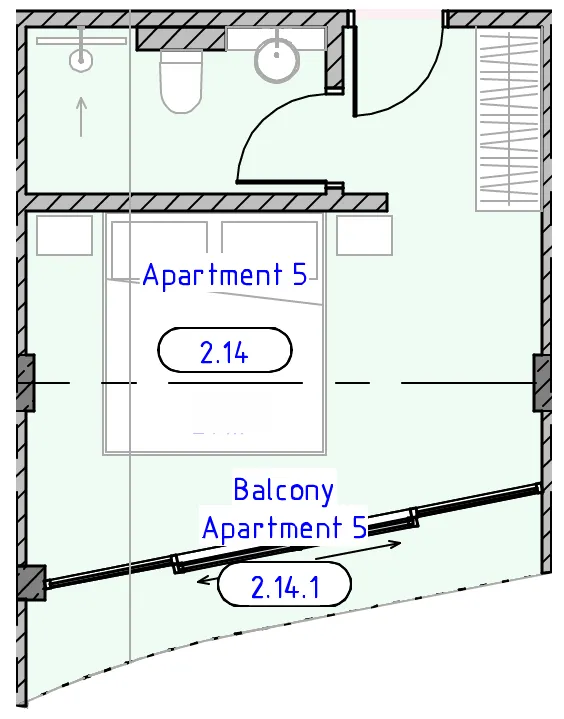 Ubud Dream 1 bed floor plan, 269 sqft