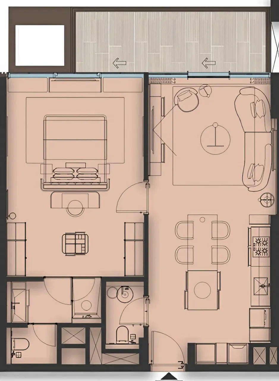 Sea Cliff by Imtiaz 1 bed floor plan, 928 sqft