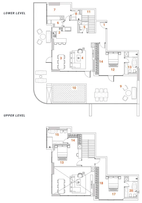 The Orchard Place Tower C 3 bed floor plan, 3,400 sqft