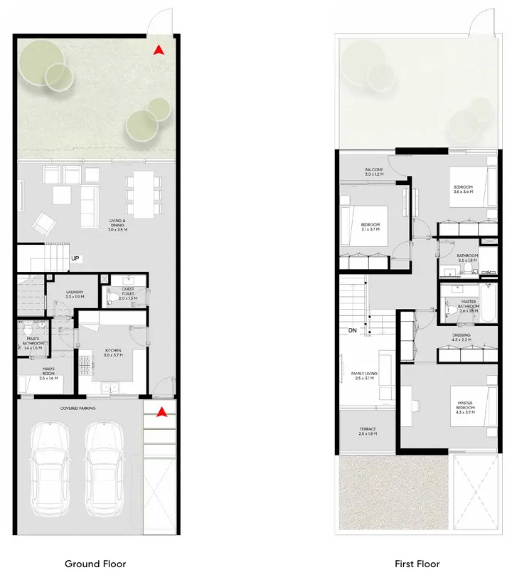 Masaar 3 Sedra 3 bed floor plan, 2,289 – 2,342 sqft