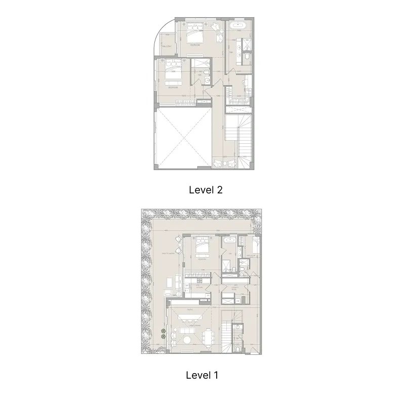 FLU1D ONE 3 bed floor plan, 3,691 sqft