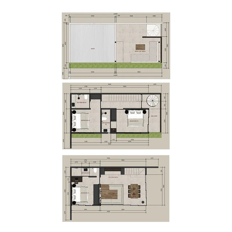 Asora Living 3 bed floor plan, 2,163 sqft