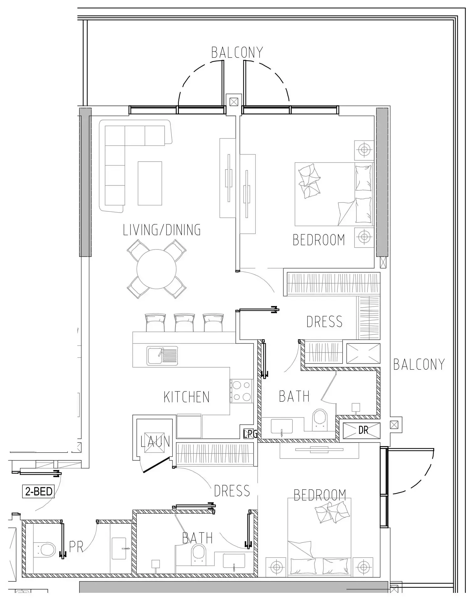 Damac Riverside Views 2 bed floor plan, 1,490 sqft