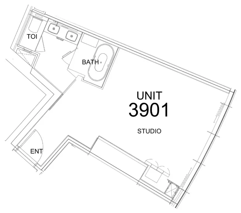 Damac Towers by Paramount Studio floor plan, 479 sqft