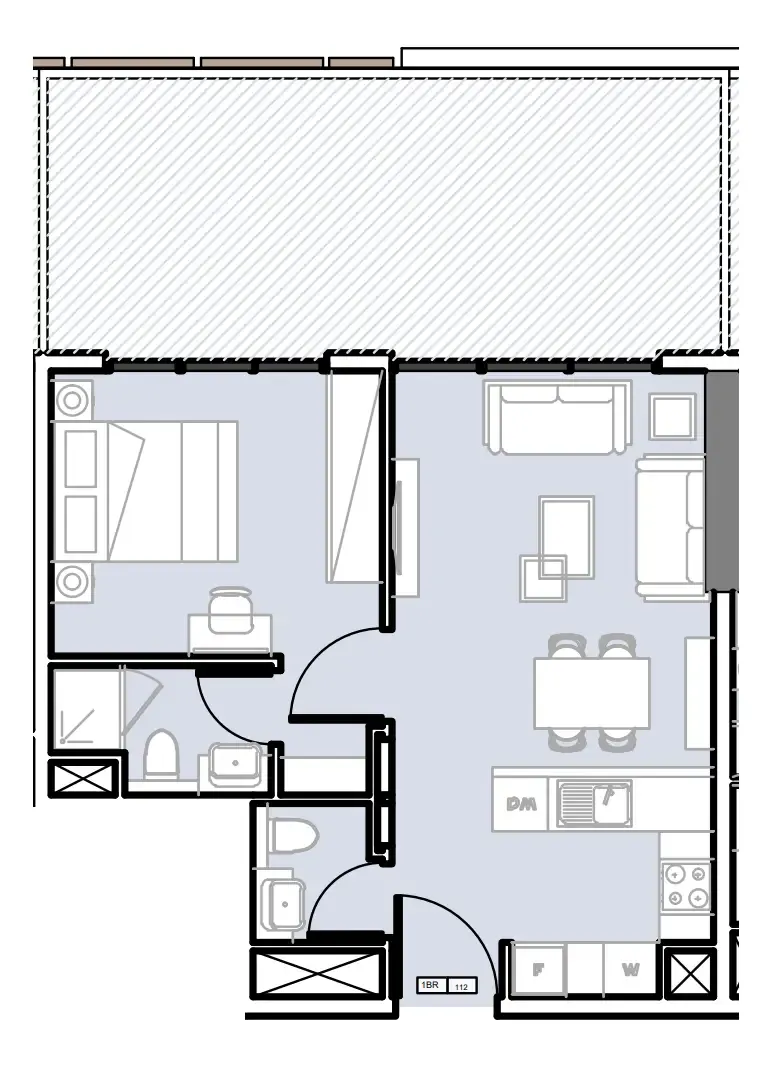 Verdana III 1 bed floor plan, 740 sqft