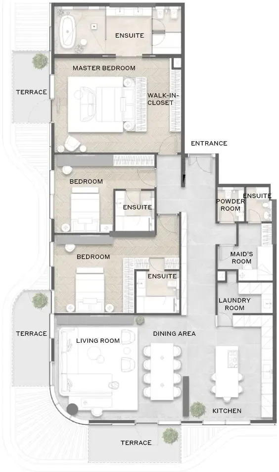 Avida Residences 3 bed floor plan, 2,660 sqft