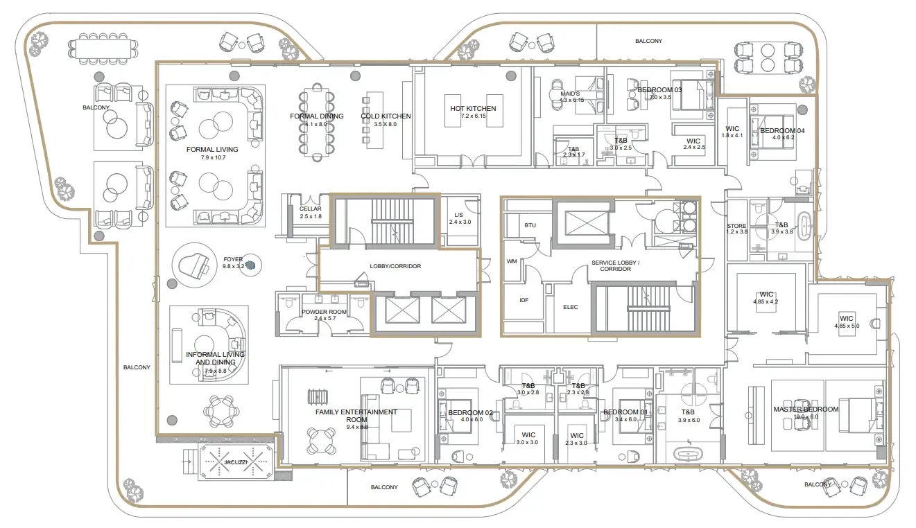Serenia Living 5 bed floor plan, 12,700 sqft