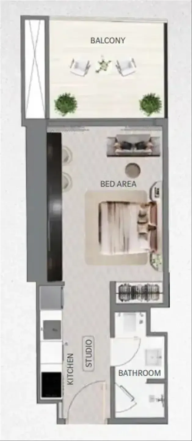 Maybach 6 Studio floor plan, 341 – 402 sqft