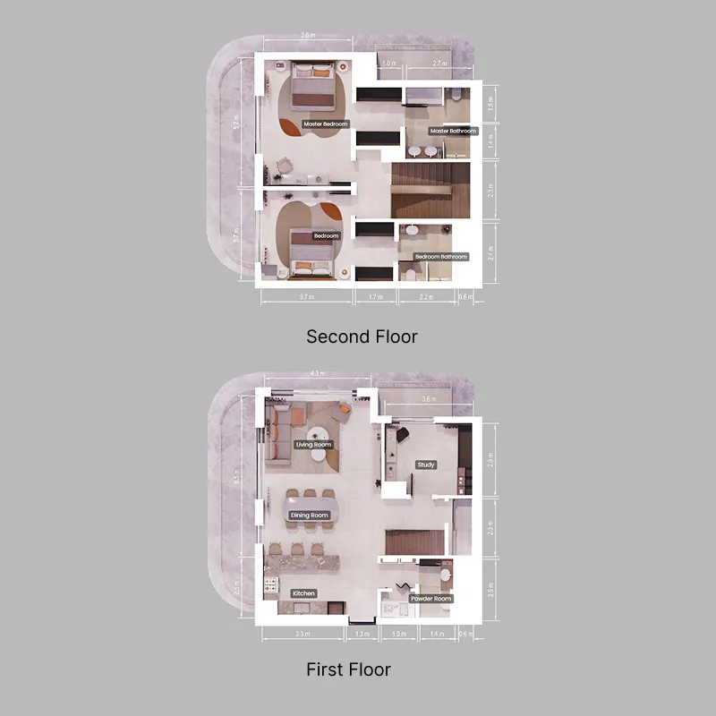 Verdes by Haven 2 bed floor plan, 2,406 – 2,898 sqft