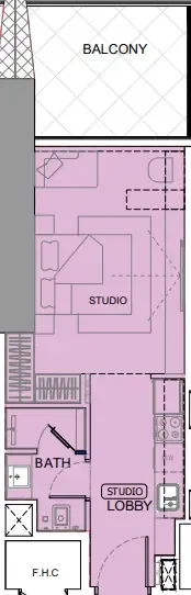 One by Binghatti Studio floor plan, 462 sqft