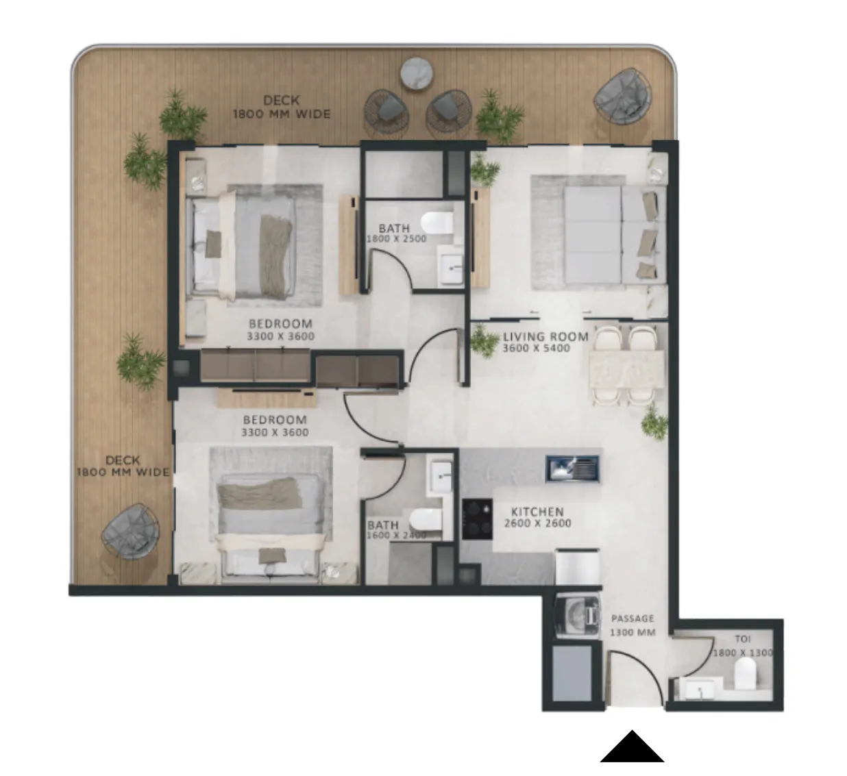 Altair 52 2 bed floor plan, 1,231 sqft
