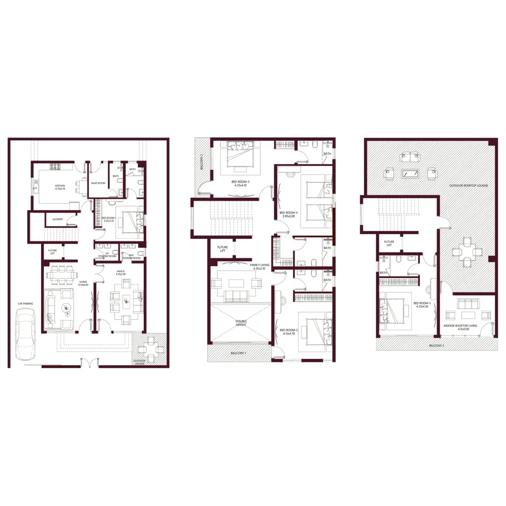 Kabbali Hills 5 bed floor plan, 4,083 sqft