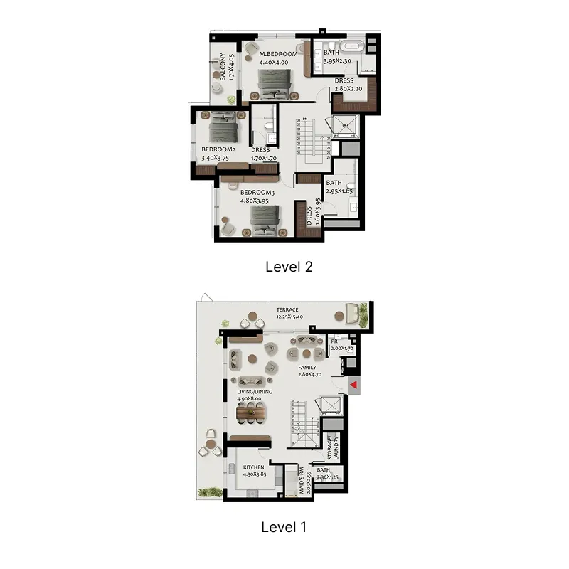 Boulevard Park at Wasl Gate 3 bed floor plan, 3,540 sqft