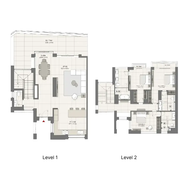 LIV Waterside 3 bed floor plan, 2,520 sqft