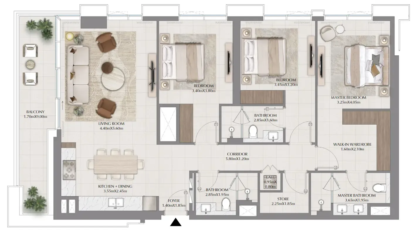 Terra Woods 3 bed floor plan, 1,668 – 1,669 sqft