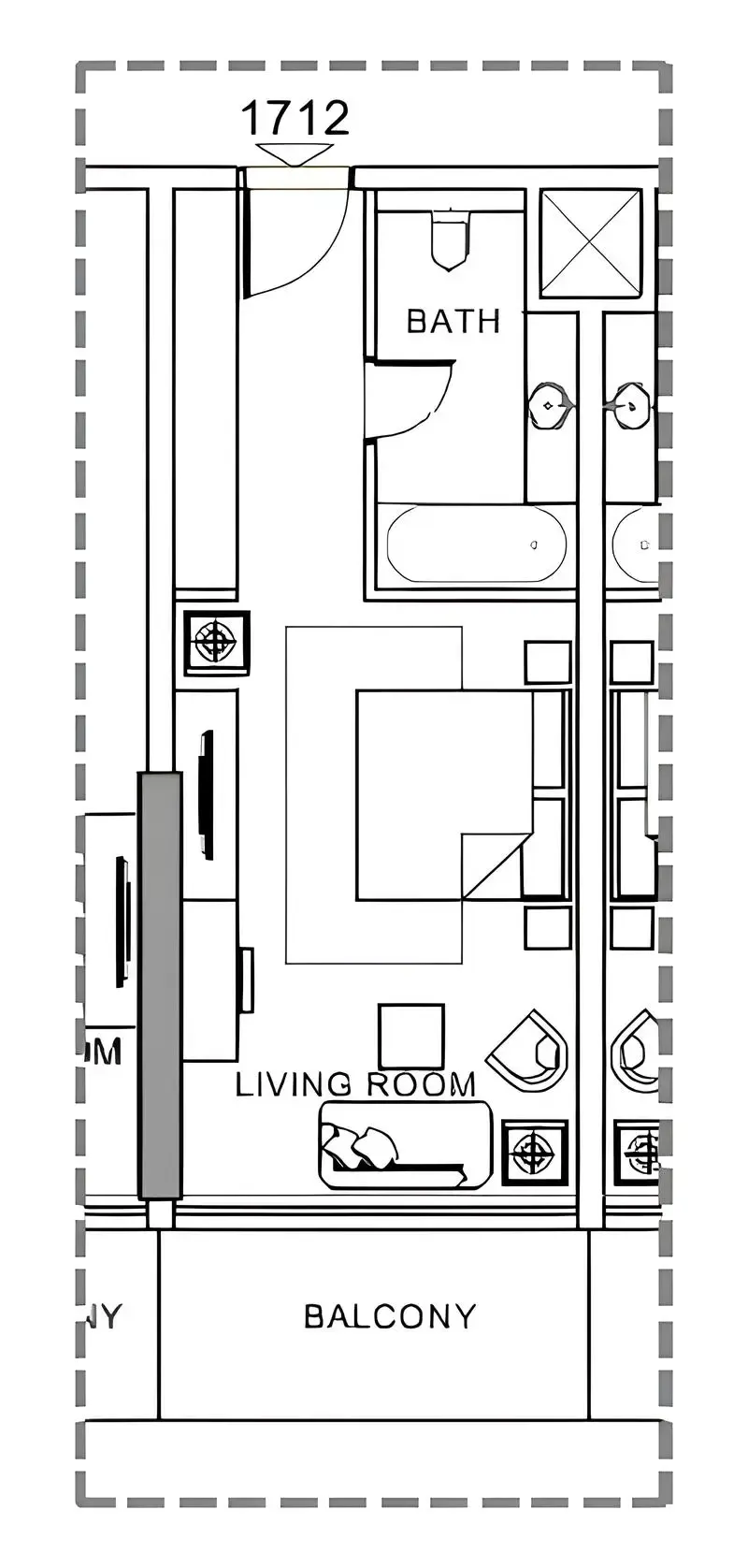 Damac Hills - Artesia Studio floor plan, 500 sqft