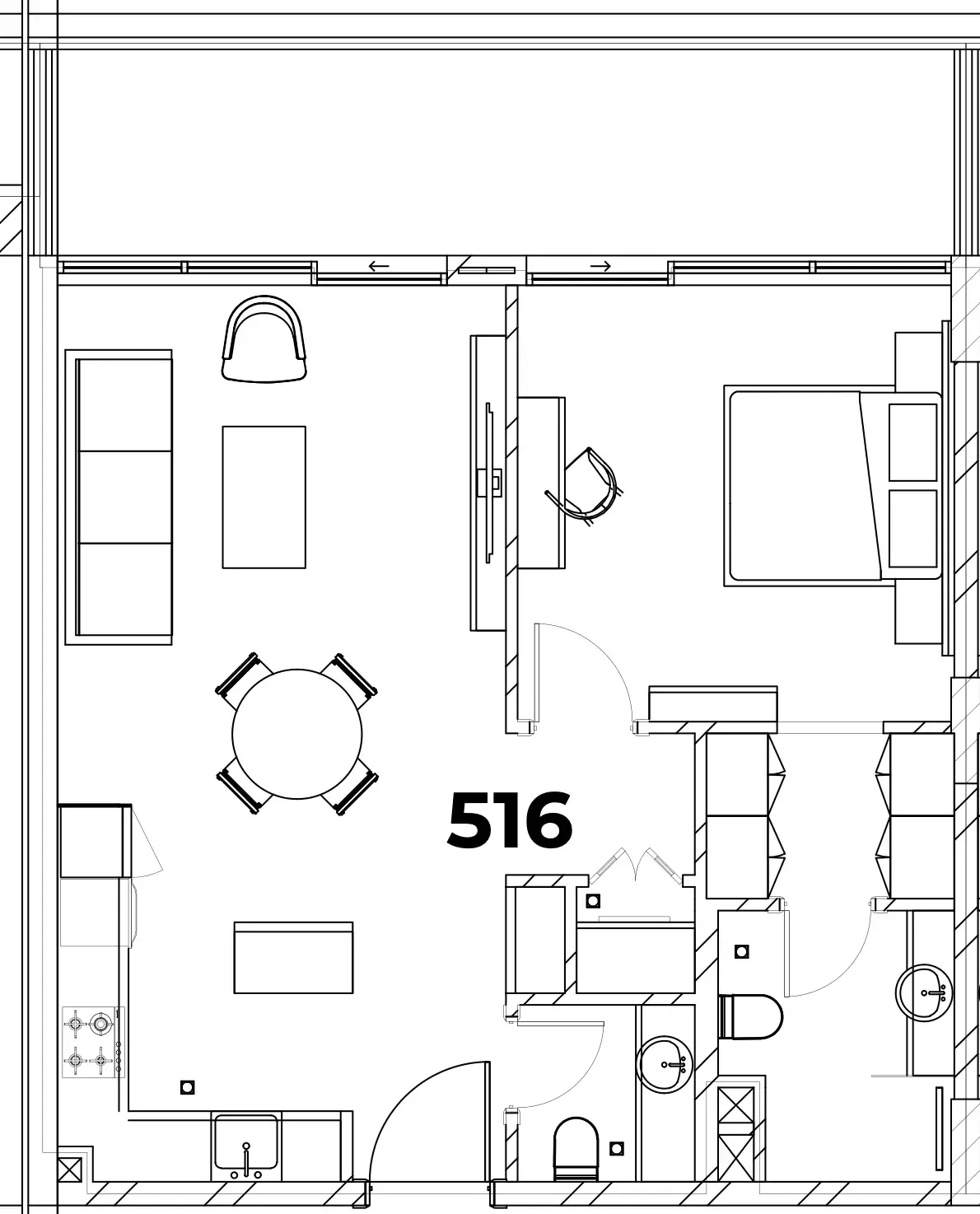 Berkeley Square 1 bed floor plan, 816 sqft