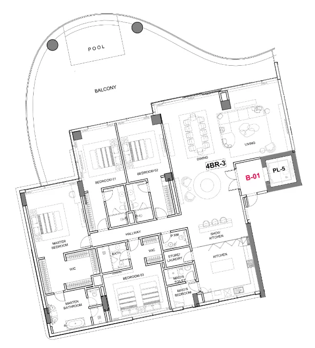 Cavalli Couture 4 bed floor plan, 5,808 sqft