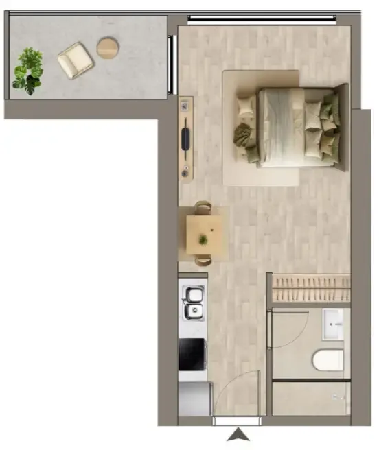 Colibri Views Studio floor plan, 382 sqft