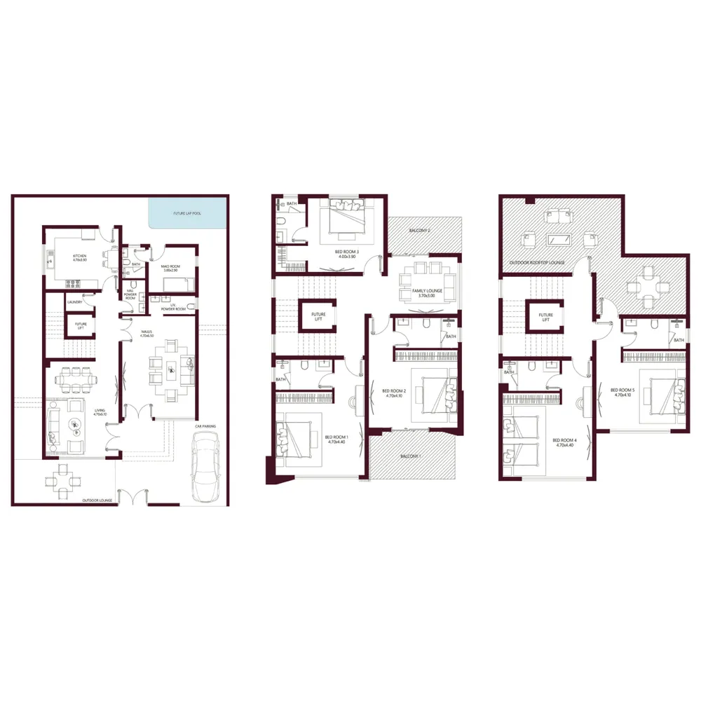 Kabbali Hills 5 bed floor plan, 4,005 sqft