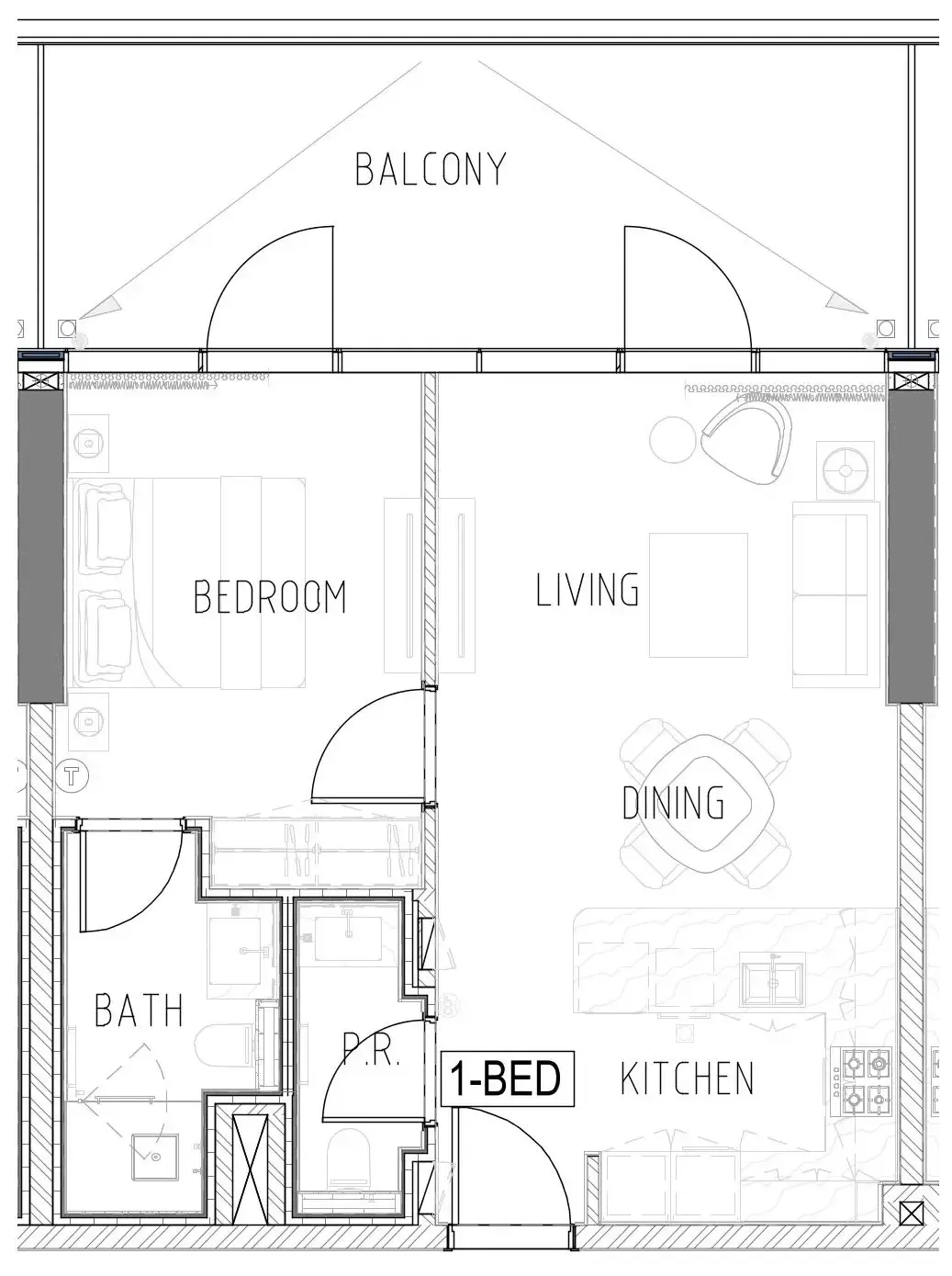 Damac Safa Gate 1 bed floor plan, 826 sqft