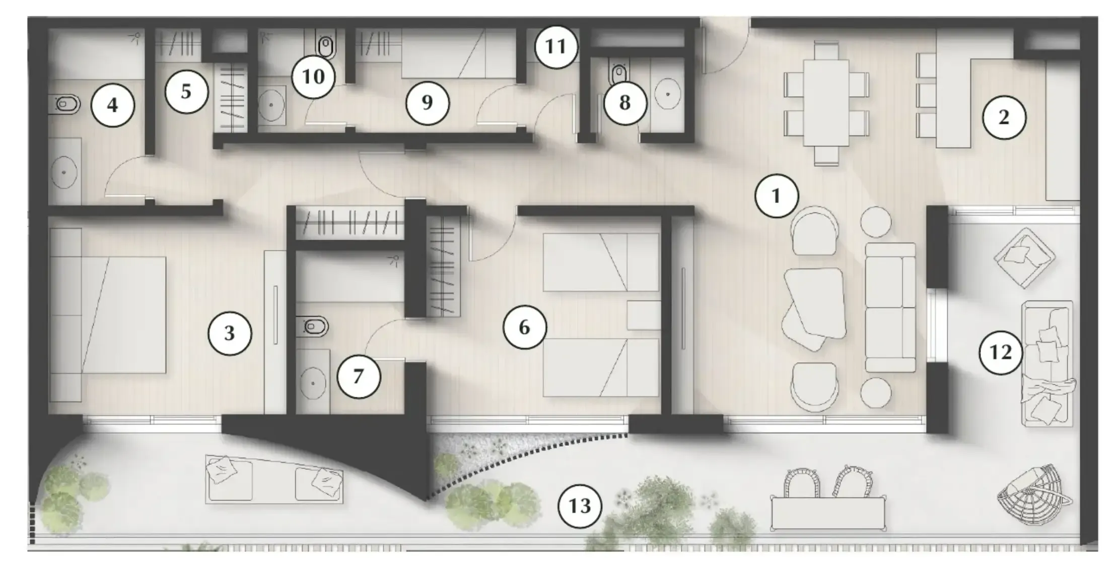 Lunaya Terraces 2 bed floor plan, 1,749 sqft