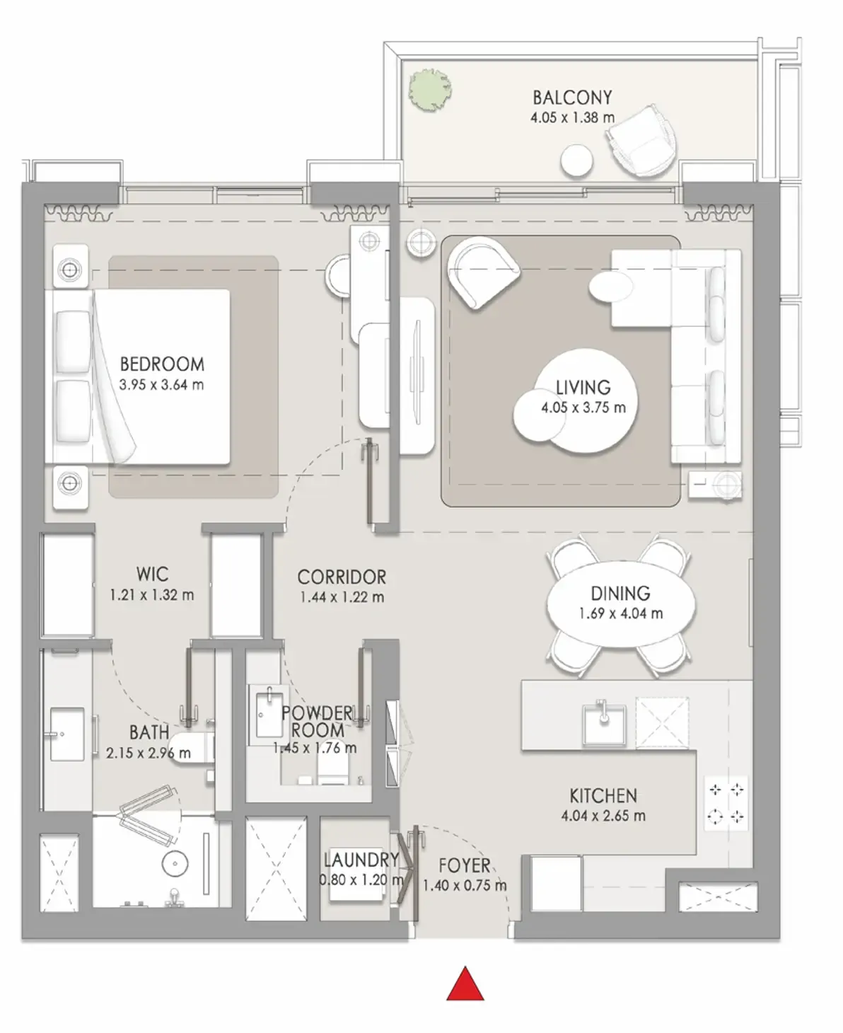City Walk Crestlane 1 bed floor plan, 839 sqft