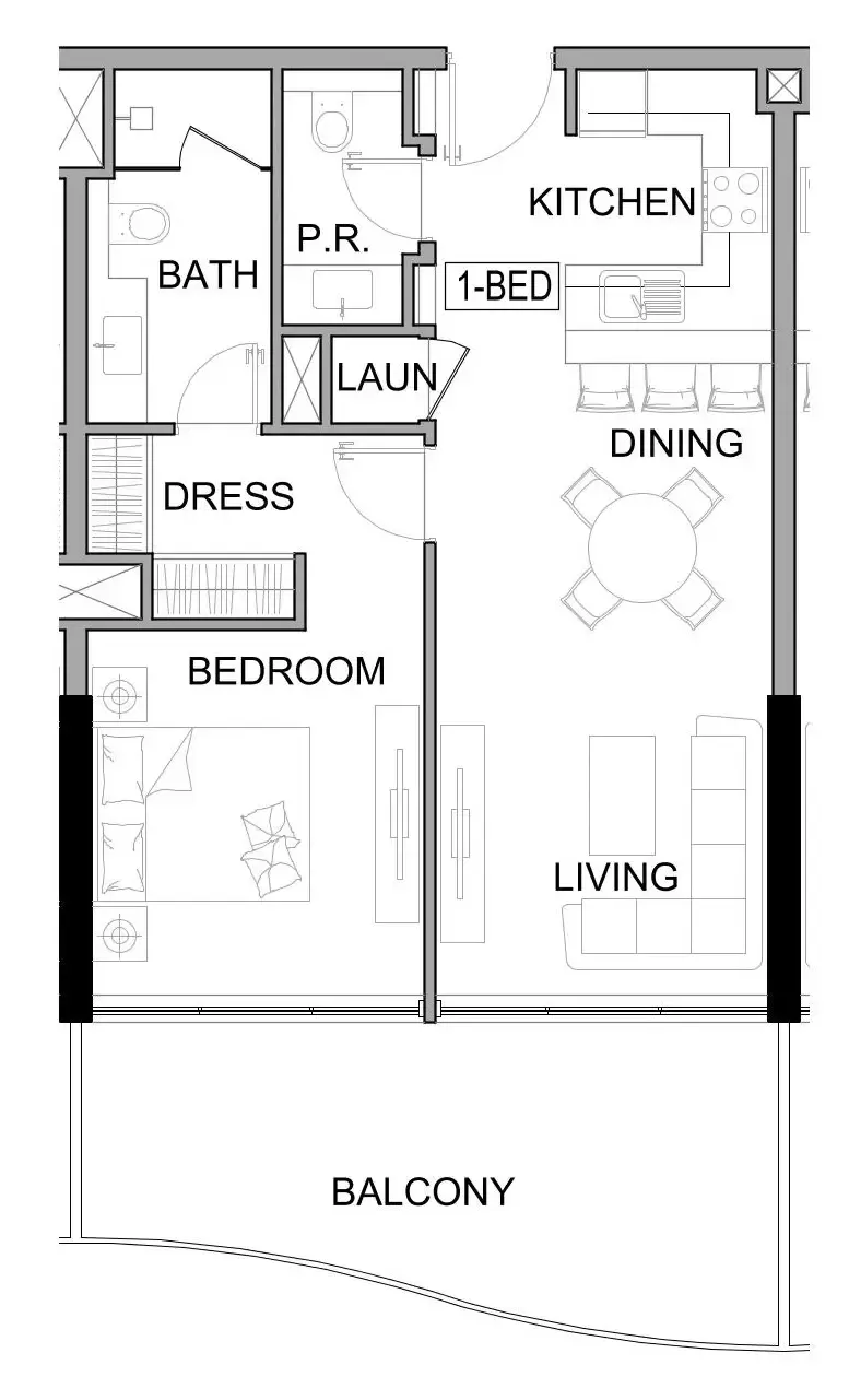 Damac Lagoons Views Phase 3 1 bed floor plan, 779 – 791 sqft