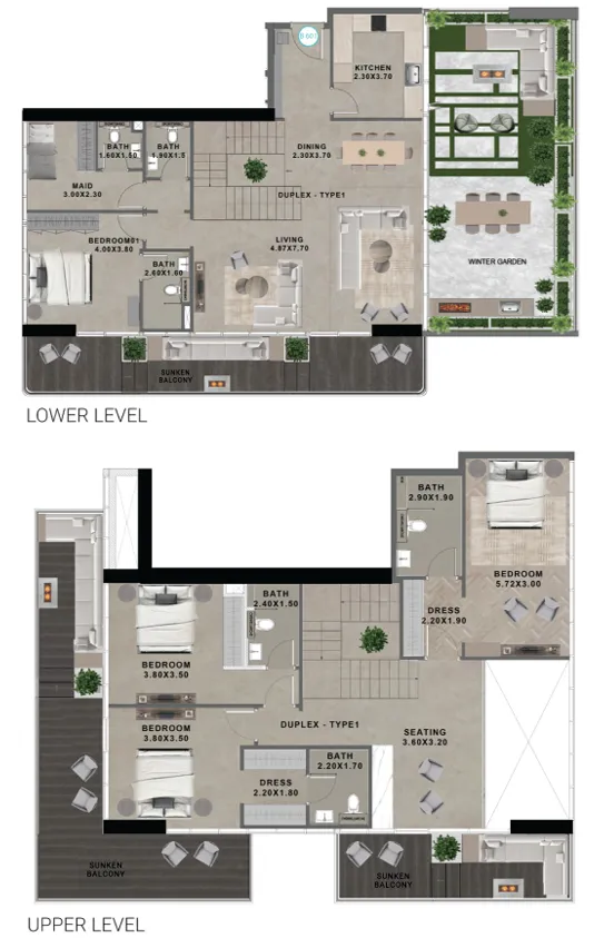 Reef 999 4 bed floor plan, 3,696 sqft