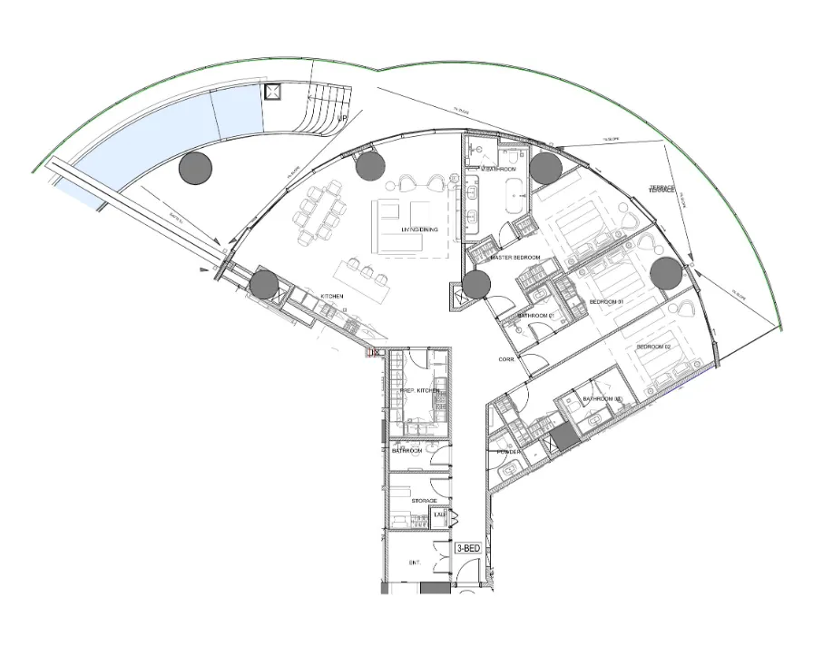 Damac Casa 3 bed floor plan, 3,893 sqft