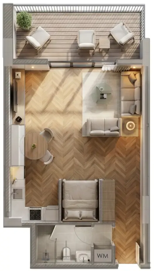 Armas By Zenith Studio floor plan, 695 – 699 sqft