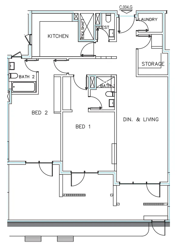 Janayen Avenue 2 bed floor plan, 1,887 sqft