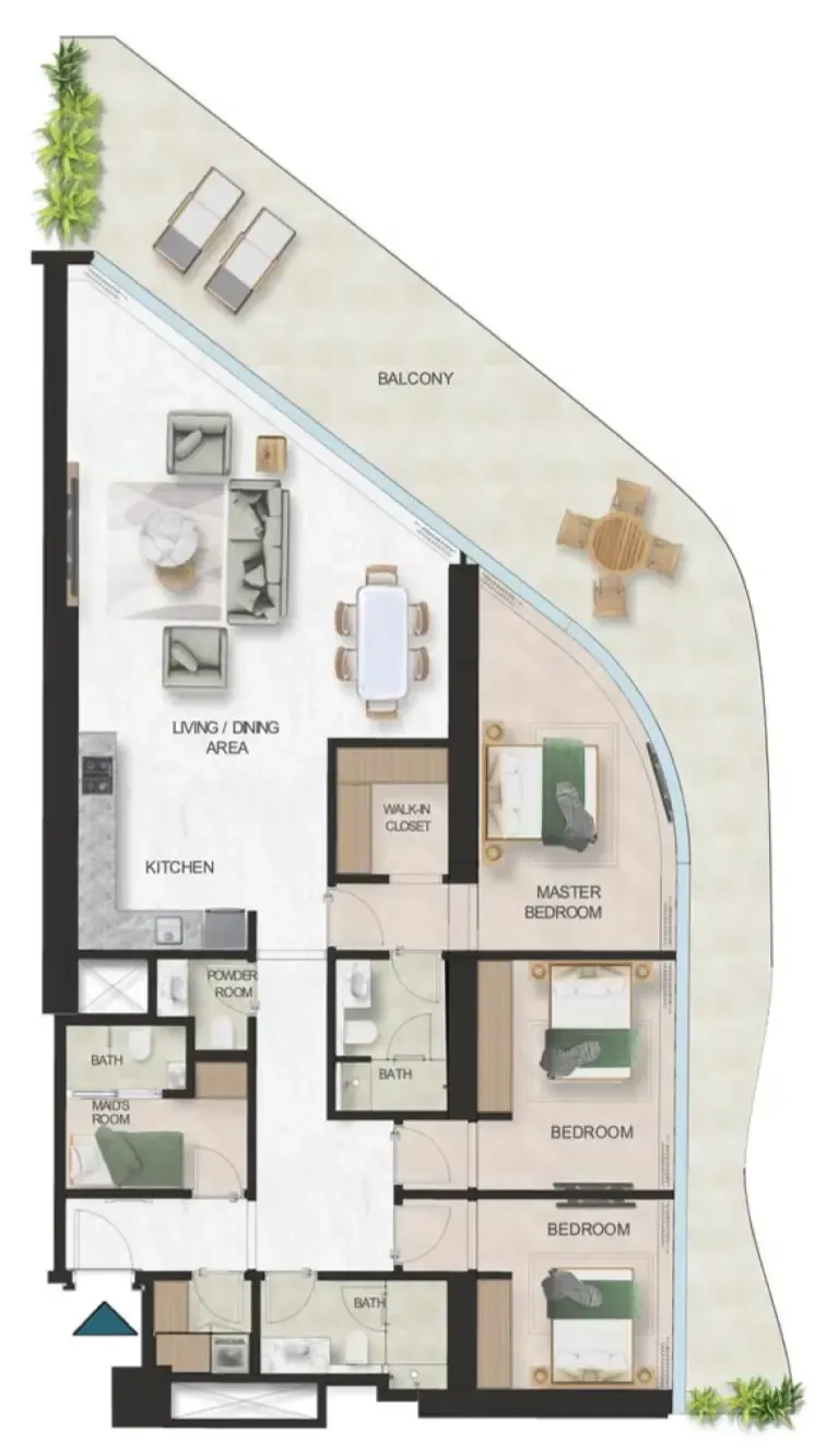 Oystra 3 bed floor plan, 2,418 sqft