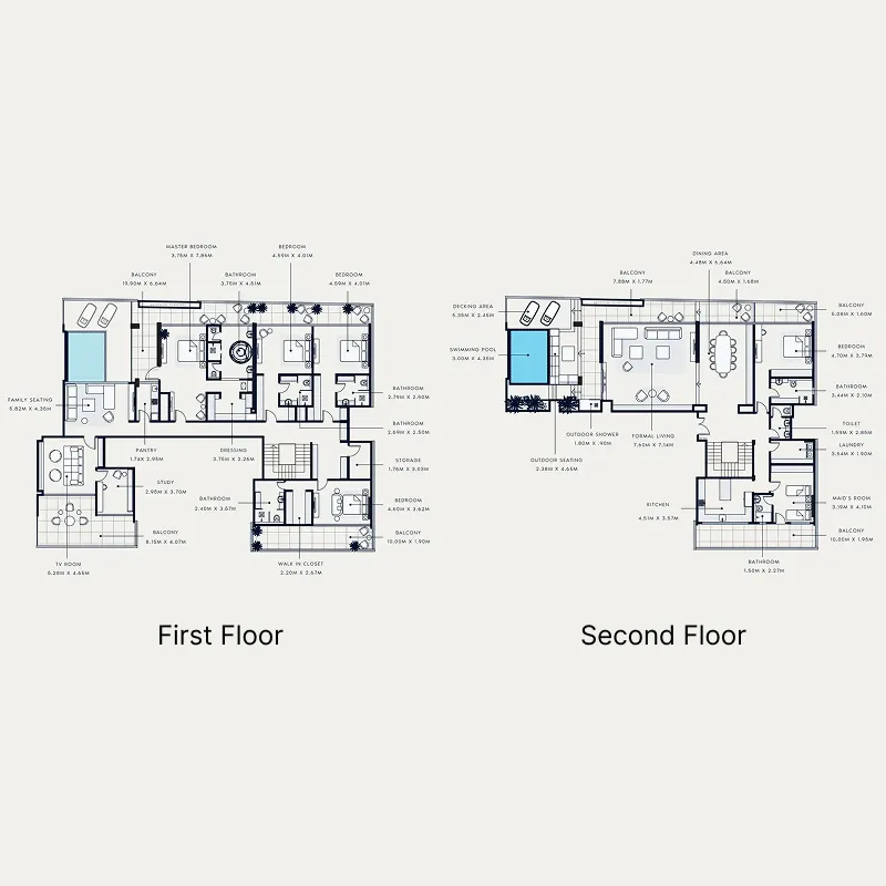 Riviera Azure 4 bed floor plan, 7,732 sqft