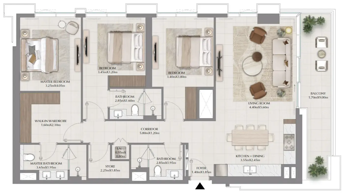 Terra Woods 3 bed floor plan, 1,676 sqft